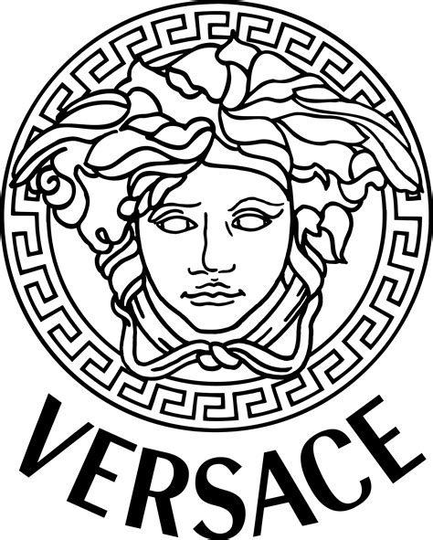 versace black and white logo.